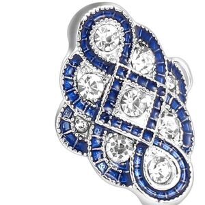 Silvery Alloy Inlaid Cubic Zirconia Ring size 7.5